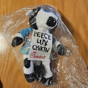 Chick-fil-A Cow Plush Stuffed Toy PEECE LUV CHIKIN Hippie Blue Sunglasses